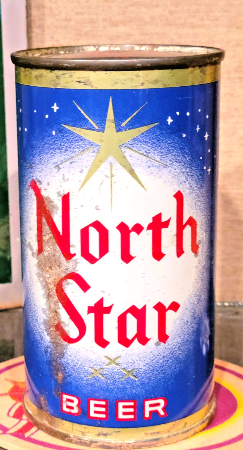 1959 NORTH STAR FLAT TOP BEER CAN JACOB SCHMIDT BREWING ST PAUL VANITY LID EMPTY
