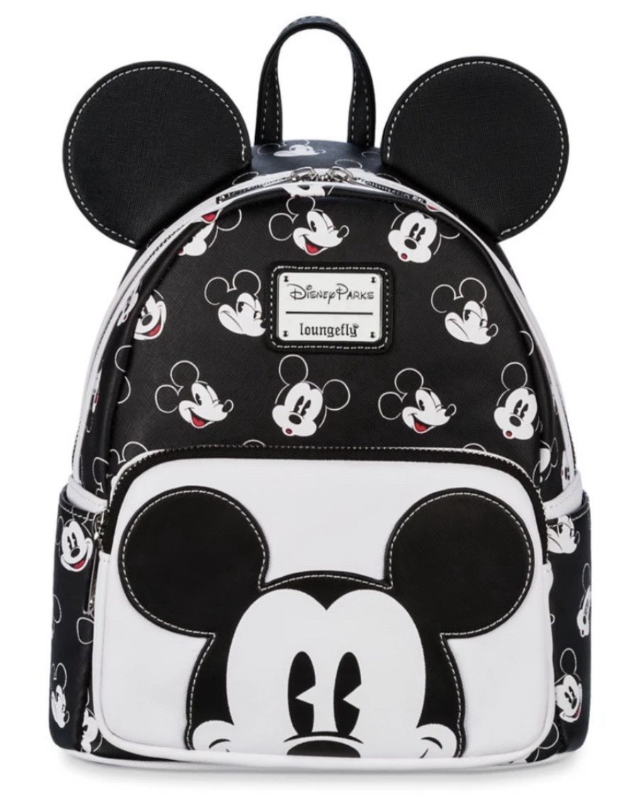 LOUNGEFLY DISNEY PARKS EXCLUSIVE MICKEY MOUSE BLACK & WHITE MINI BACKPACK NWT LOUNGEFLY DISNEY PARKS EXCLUSIVE MICKEY MOUSE BLACK & WHITE MINI BACKPACK NWT