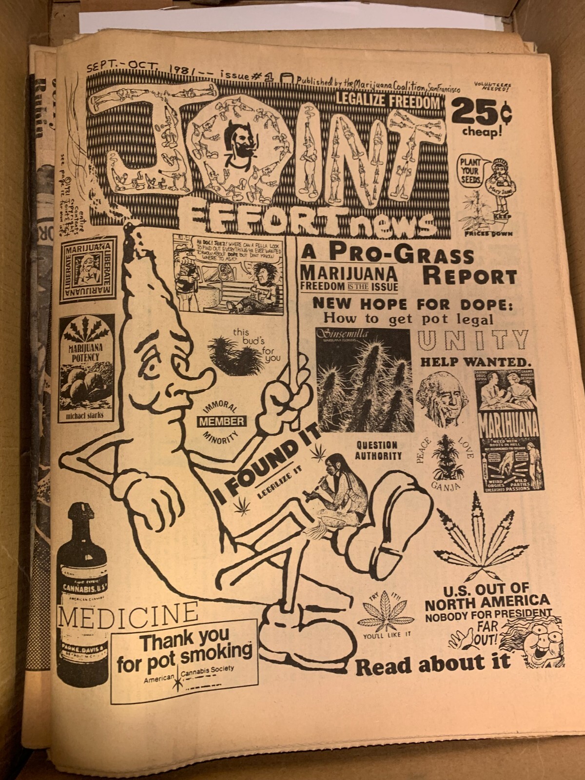 SAN FRANCISCO JOINT EFFORT NEWS ISSUE #1 SEPT-OCT, 1981 VINTAGE NEWSPAPER -NICE