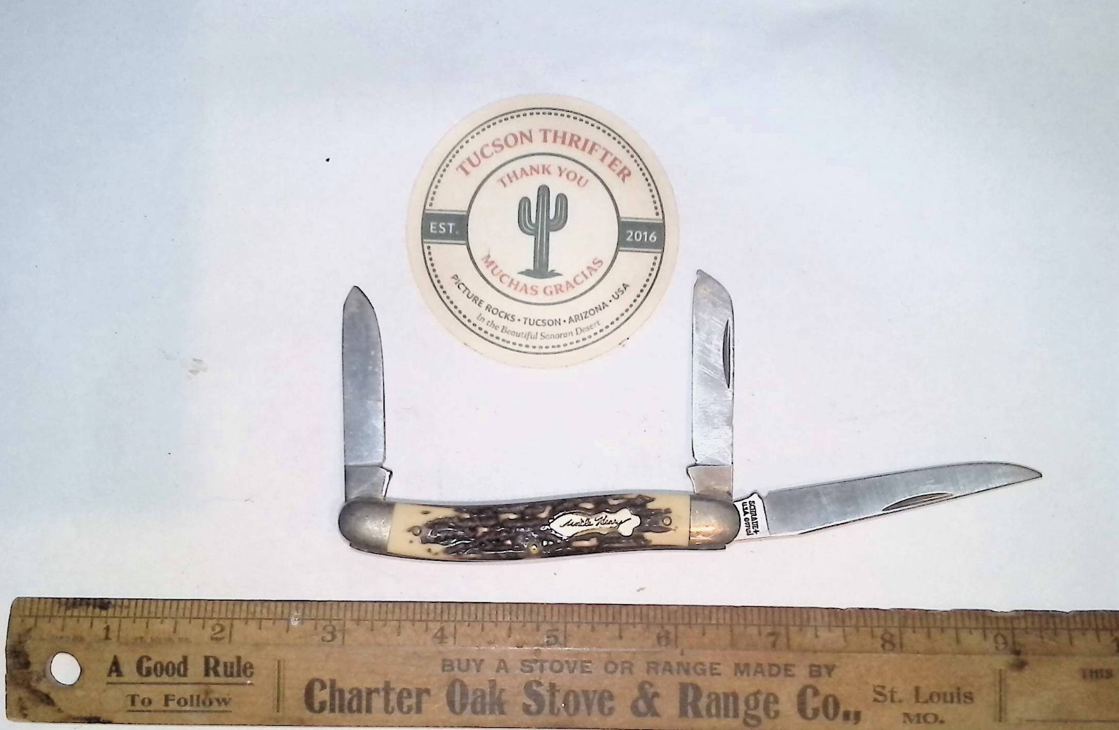 Schrade Uncle Henry 897UH Three Blade Folding Knife Made in The USA.