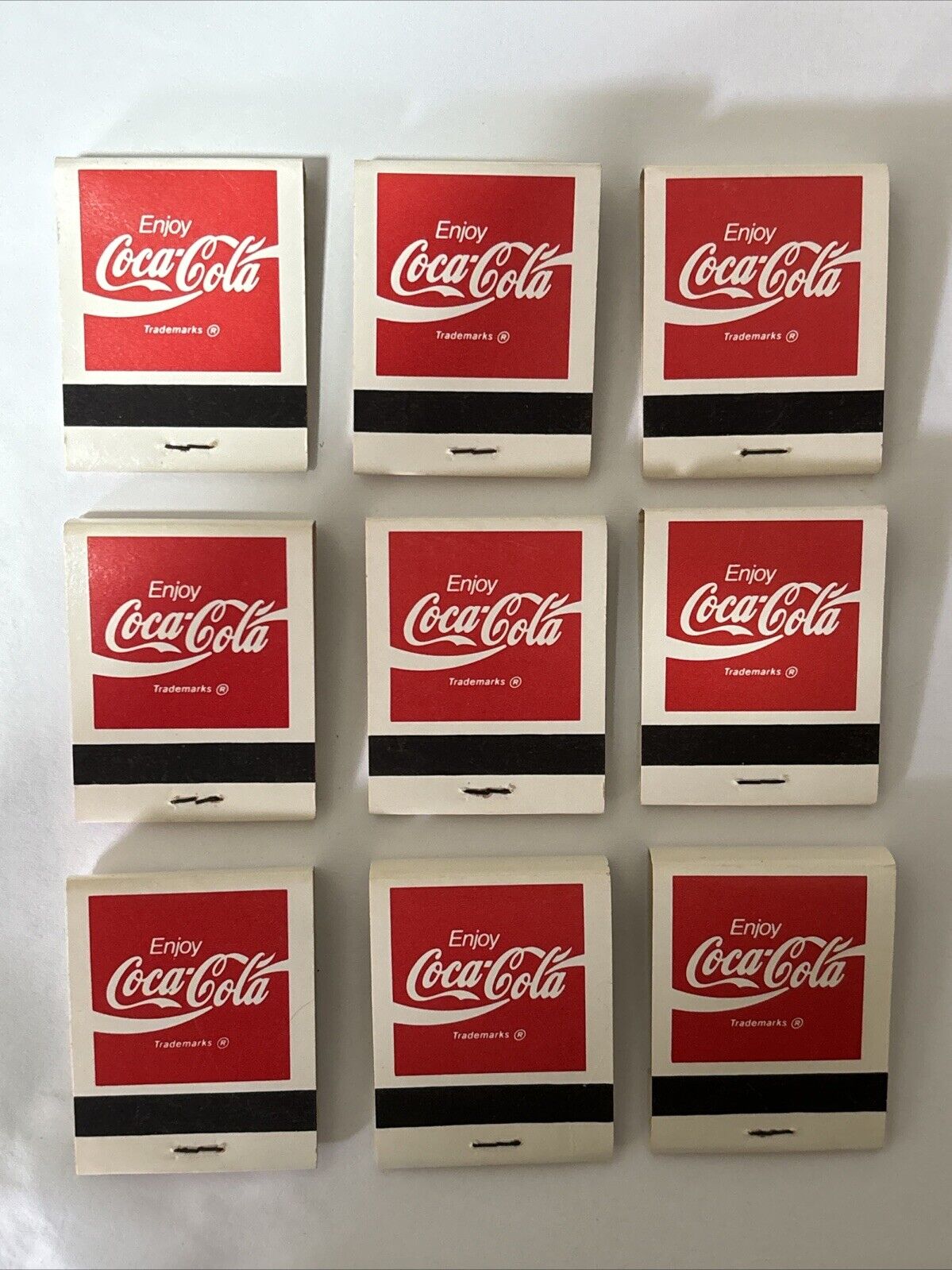 Lot of 9 Vintage Enjoy Coca Cola It's the Real Thing Match Packs Full