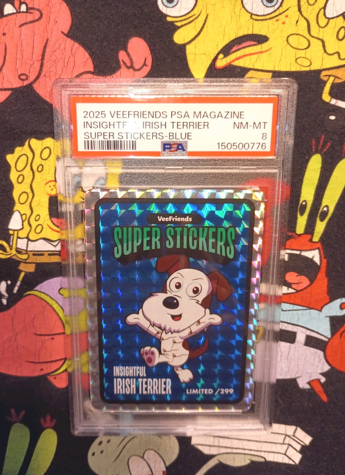 VeeFriends Super Stickers PSA Exclusive Insightful Irish Terrier /299 PSA 8