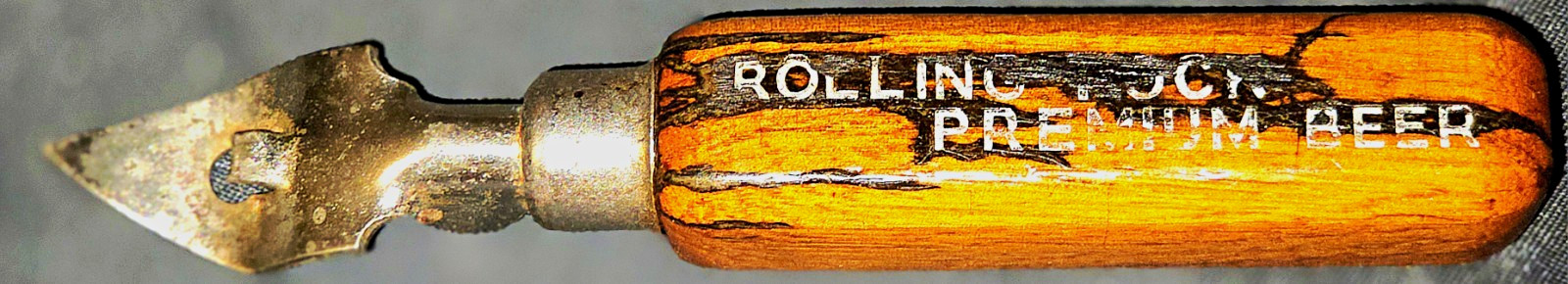 Vintage Rolling Rock Premium Beer Wooden Handle Bottle Opener Breweriana