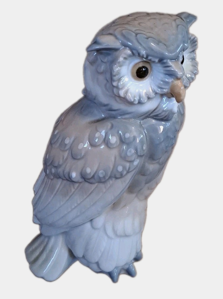 Very Vintage Zephir Short-Eared Grey/white Owl Porcelain 1970s Made In Spain