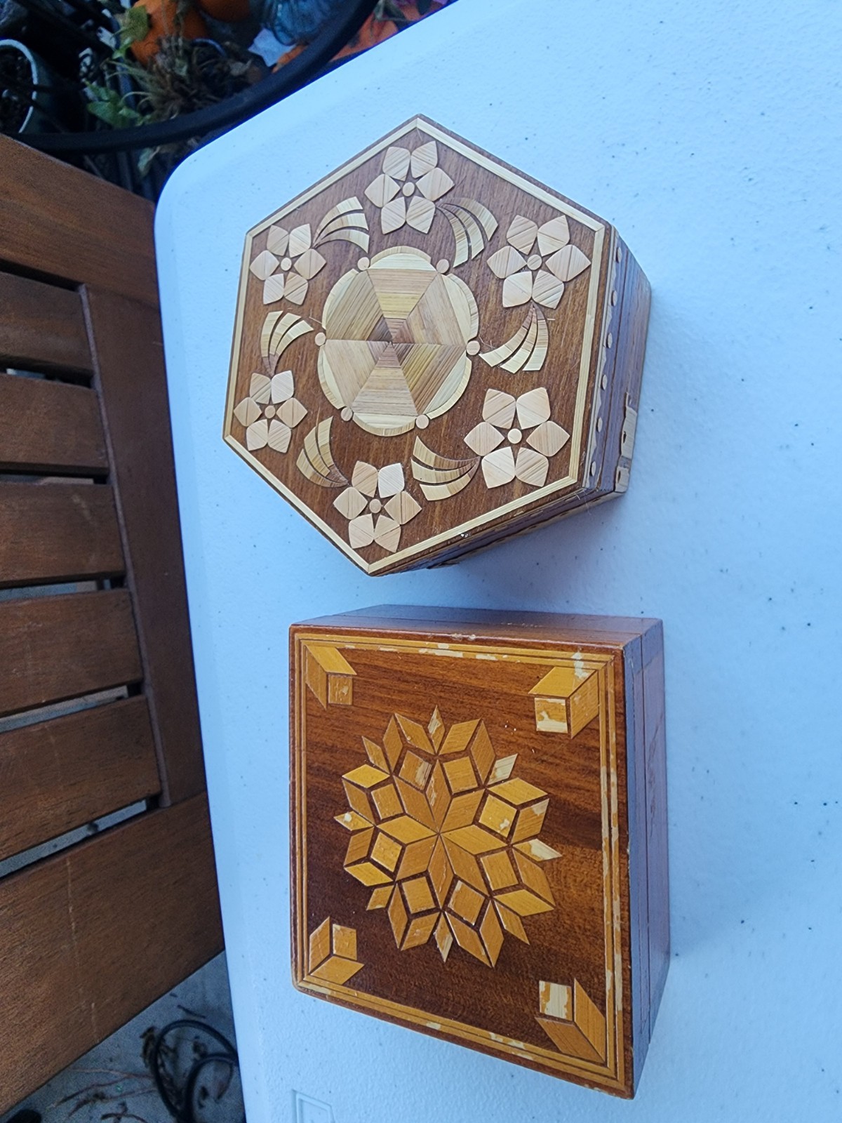 2 Wood Trinket Boxes 2 Wood Trinket Boxes