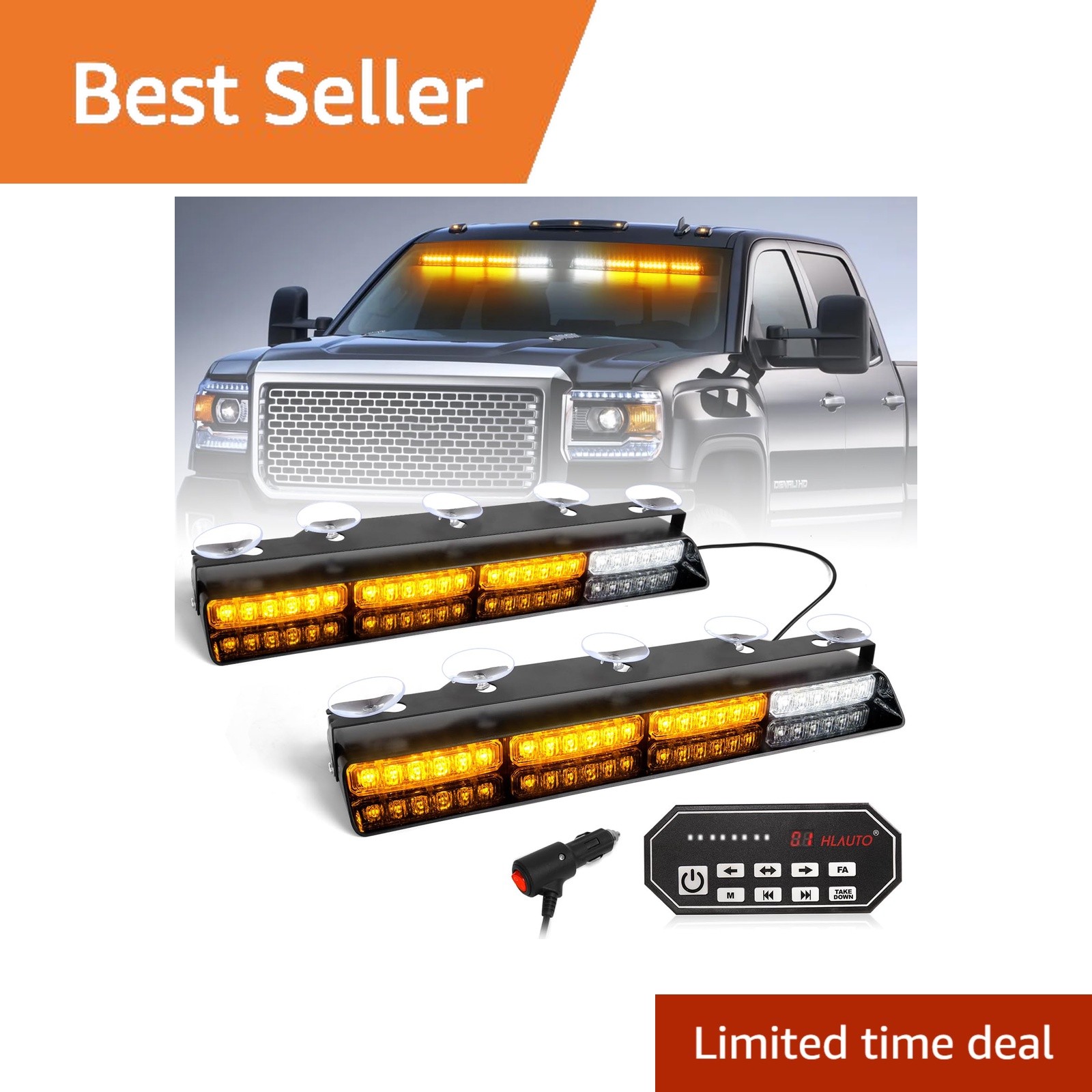 HLauto 604N Strobe Light Amber 16.8