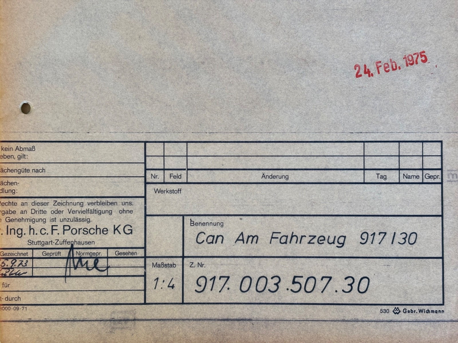 PORSCHE FACTORY ORIGINAL 917-30 BLUE PRINTS