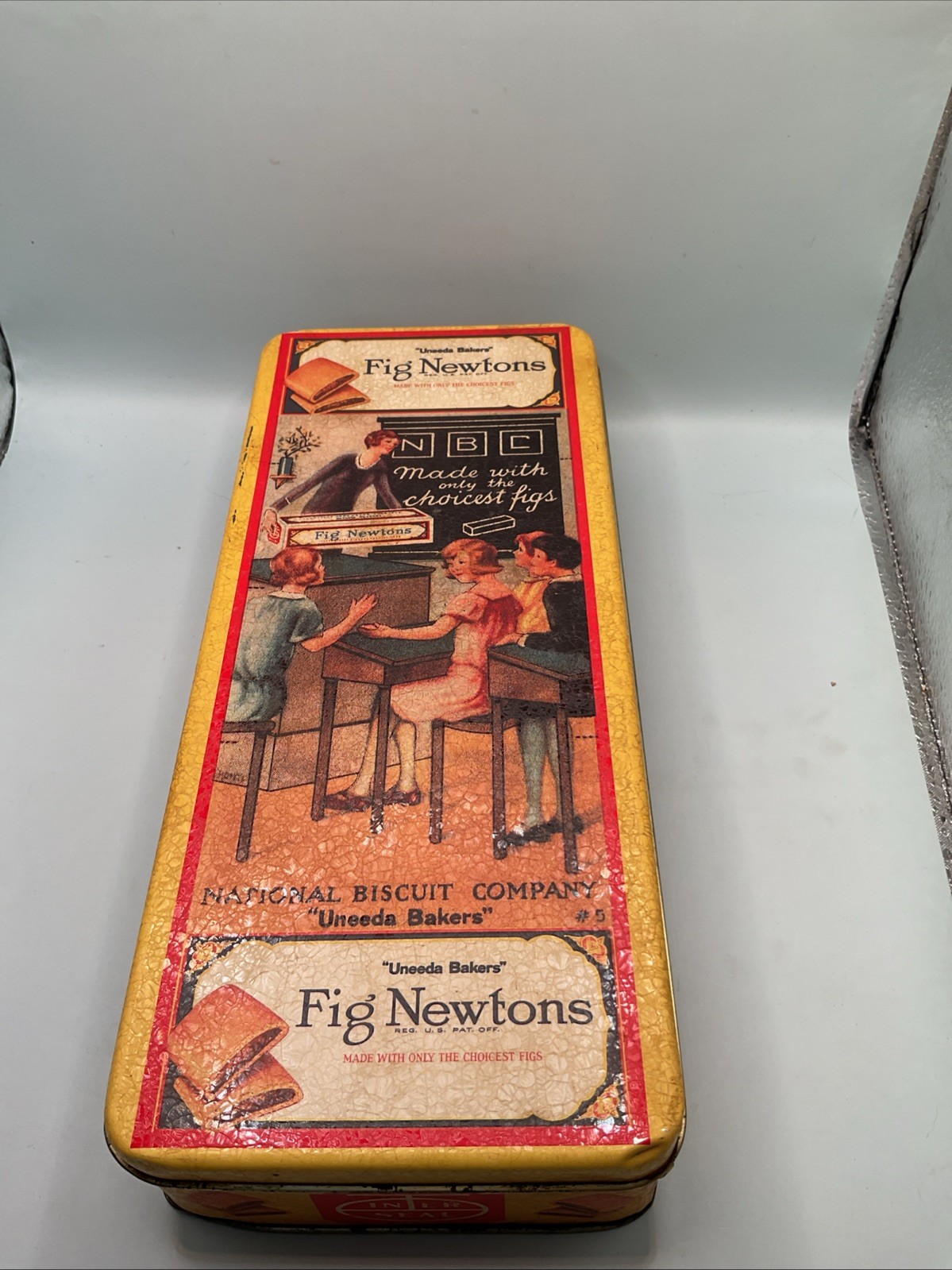 Vintage 90s Bristolware Nabisco Fig Newton Collectible Tin Rectangle 9.5