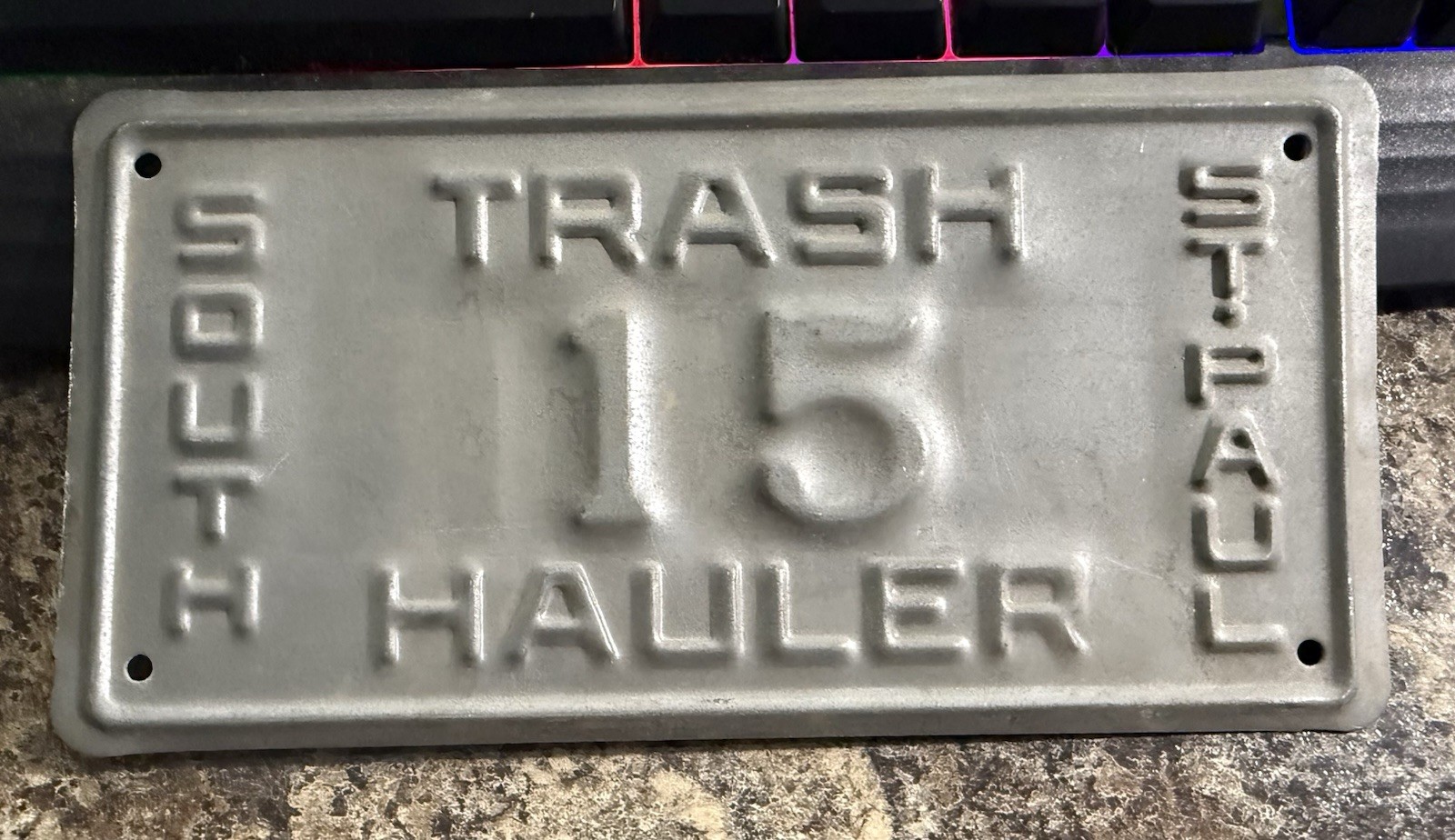1950s-60s Era-rare Minnesota Trash Hauler-license plate-South Saint Paul # 15