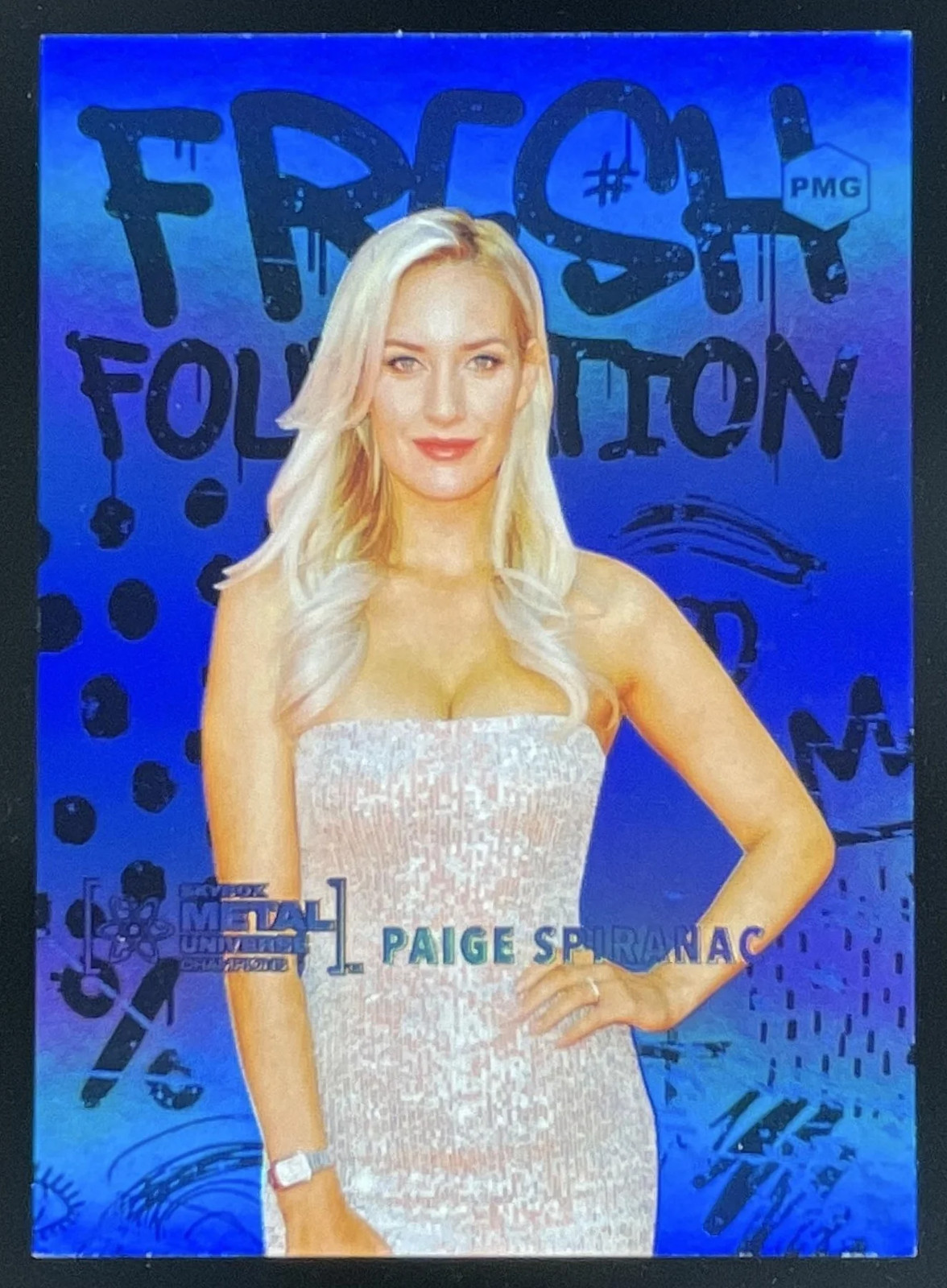 2021 Skybox Metal Universe Blue Precious Metal Gems #FF36 Paige Spiranac /25