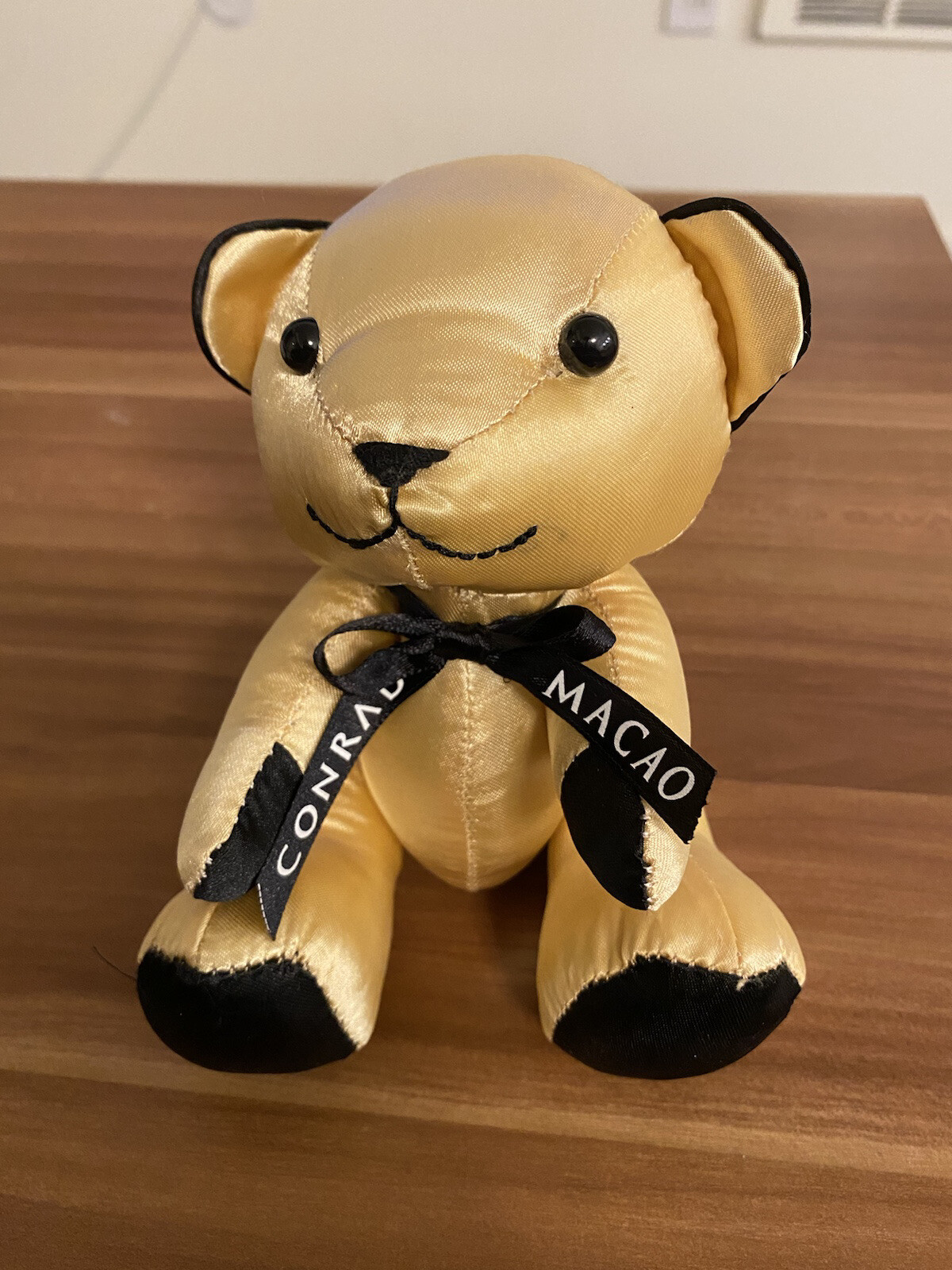 Conrad Macau Macao Golden Stuffed Animal Bear Hotel Memorabilia