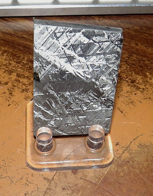 62 GM ETCHED GIBEON IRON METEORITE SLICE MUSEUM  GRADE  RING NAMIBIA AFRICA