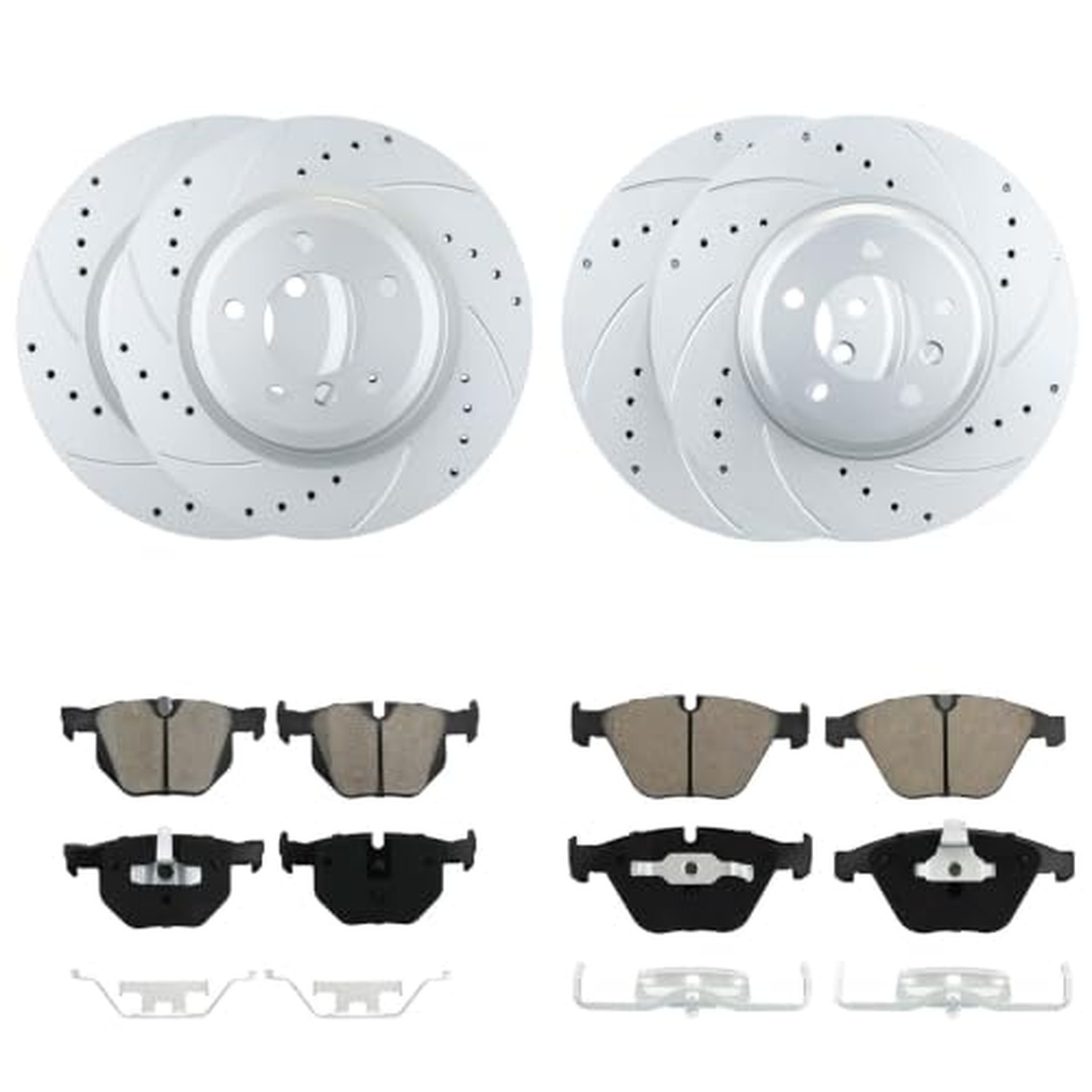BETTHAND Front And Rear Brake Pads And Rotors Compatible With BMW