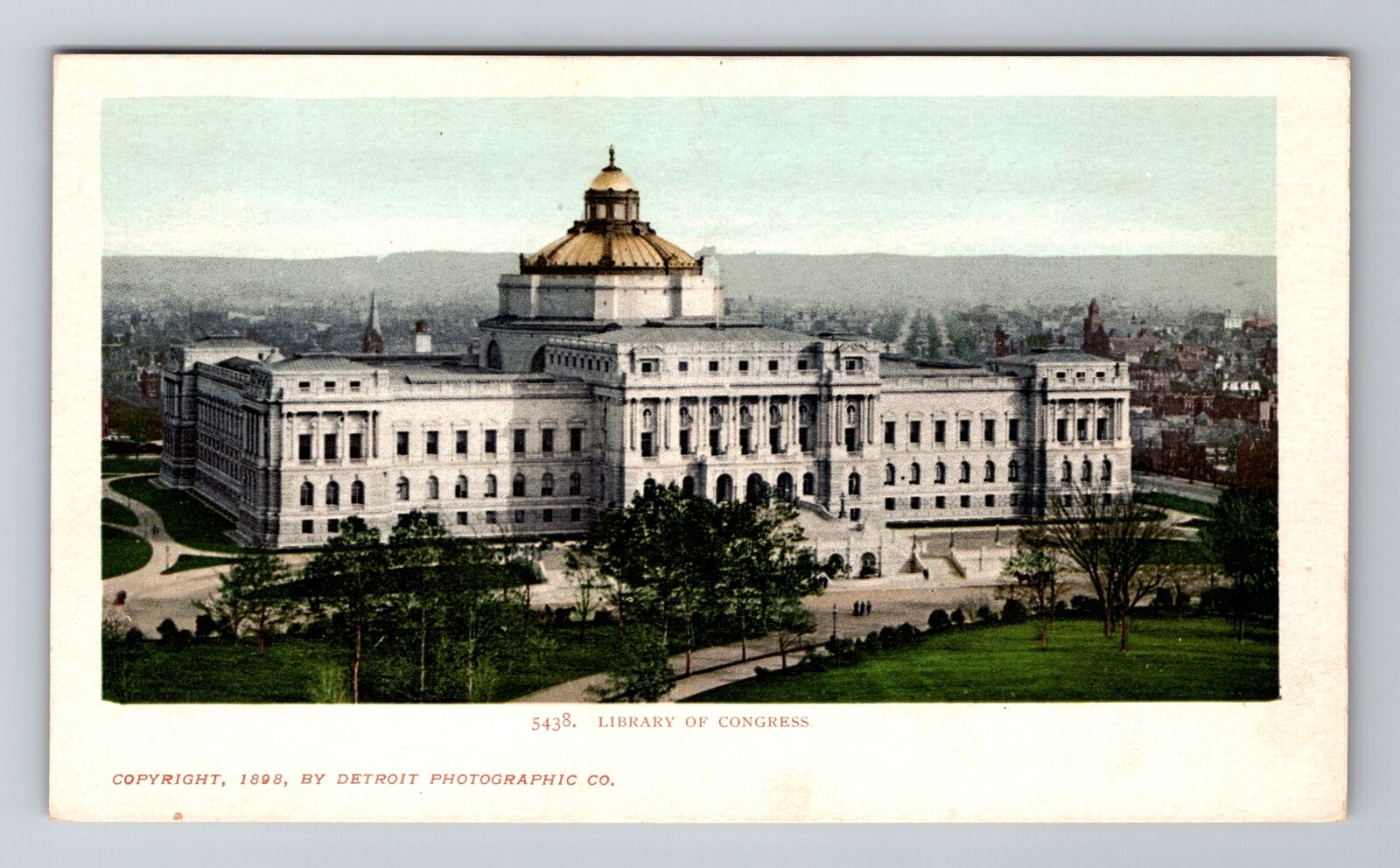 Washington DC-Library Of Congress, Aerial, Antique, Vintage Souvenir Postcard