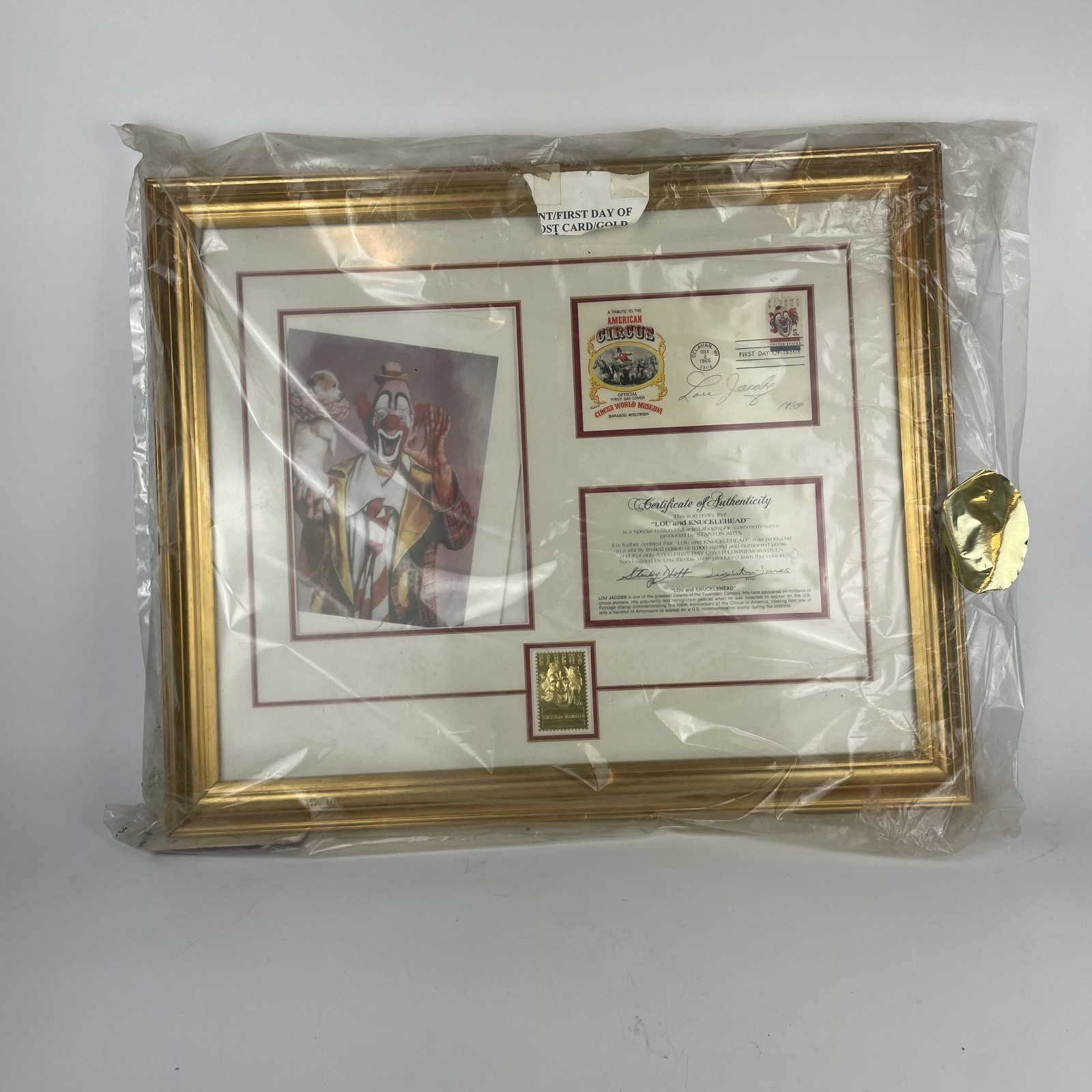 Lou Jacobs & Knucklehead Lithograph w/ Stamp – Special Edition Framed Clown Art