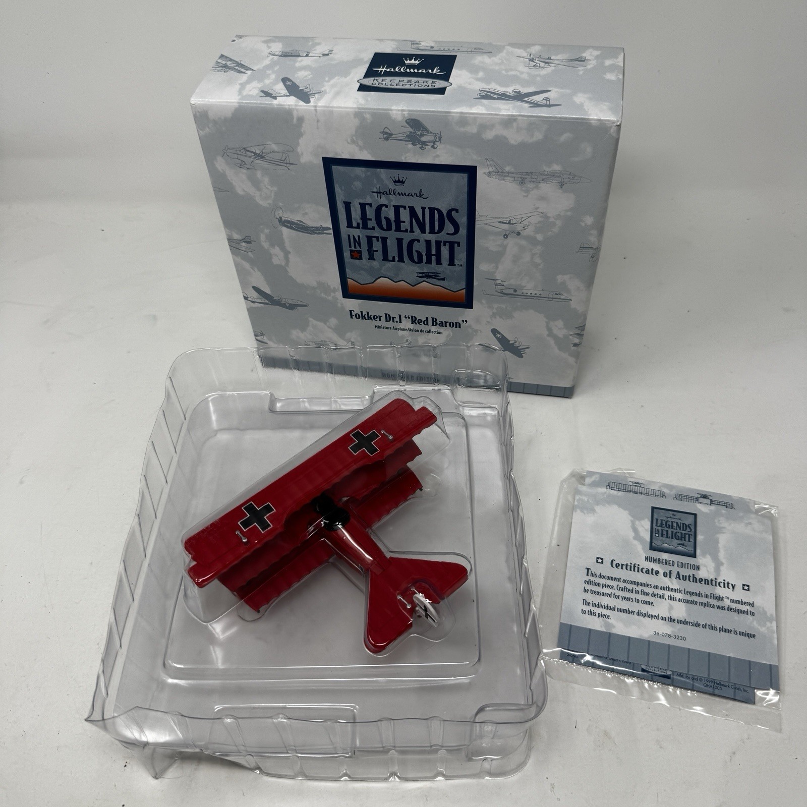 HALLMARK LEGENDS IN FLIGHT RED BARON FOKKER DR1 NUMBERED EDITION VINTAGE