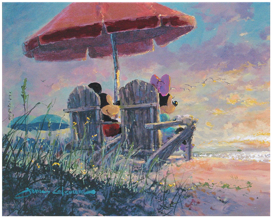 Disney Fine Art Limited Edition Canvas Our Sunset-Mickey+Minnie-James Coleman