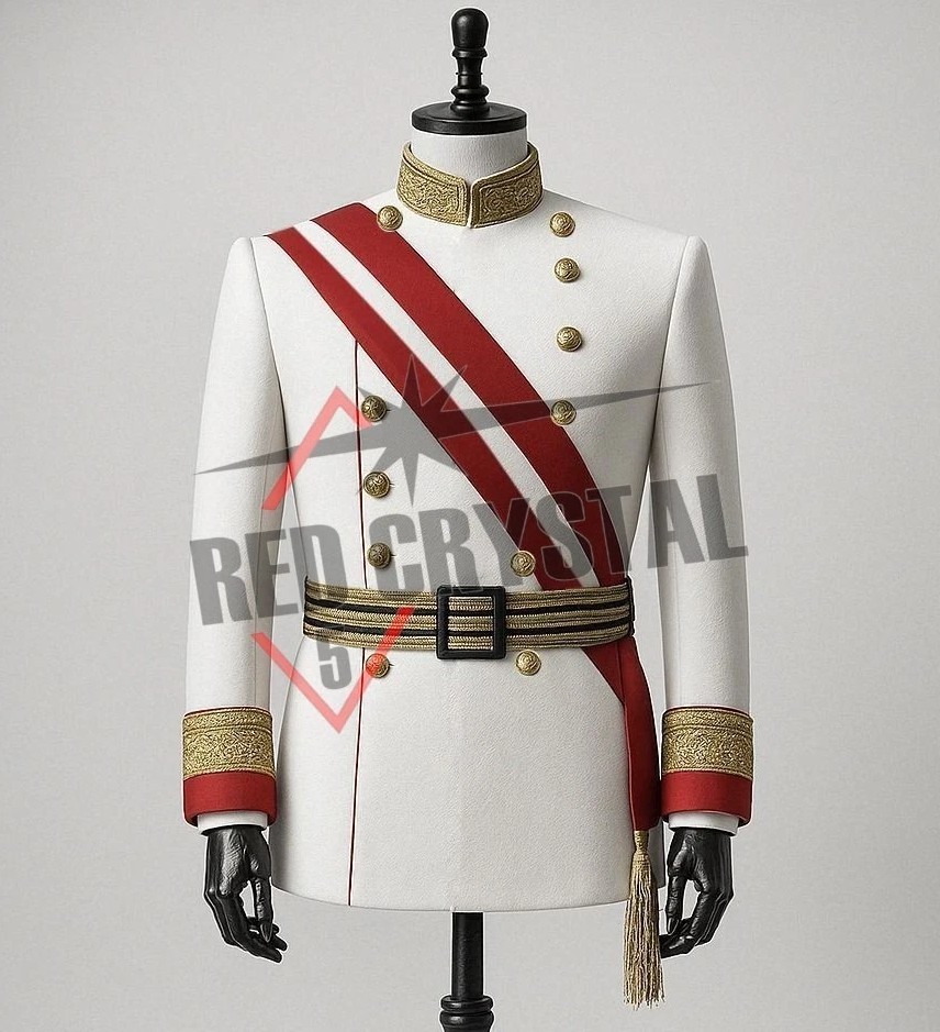White Emperor Uniform Imperial Regiment Jacket Military Officer Wool Jacket