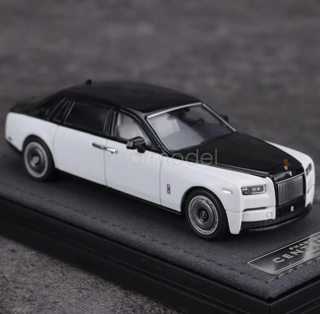 Banana 1:64 Scale Black White Phantom VIII Centenary Diecast Metal Car Model Banana 1:64 Scale Black White Phantom VIII Centenary Diecast Metal Car Model