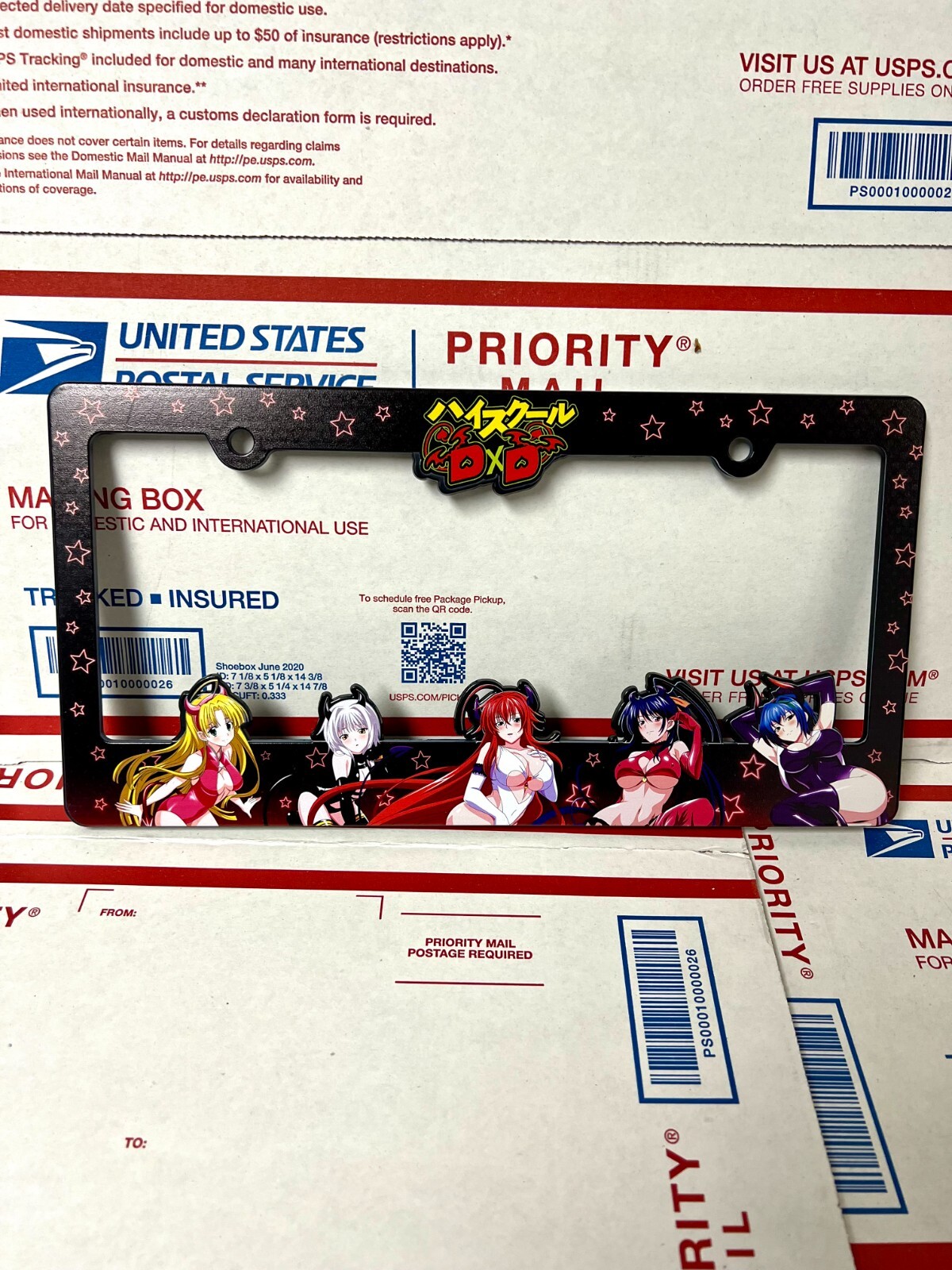 High School DXD License Plate Frame featuring Rias Akeno Xenovia, Koneko, Asia High School DXD License Plate Frame featuring Rias Akeno Xenovia, Koneko, Asia