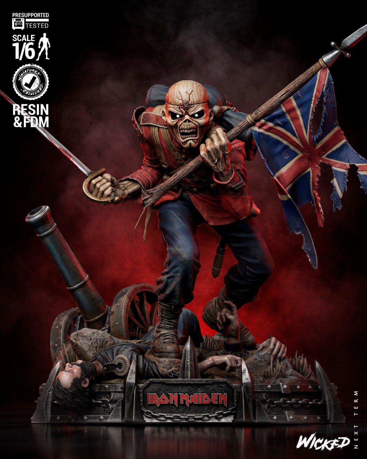 Iron Maiden | Eddie Battle Diorama | High Quality Unpainted Resin Garage Kit 1:6