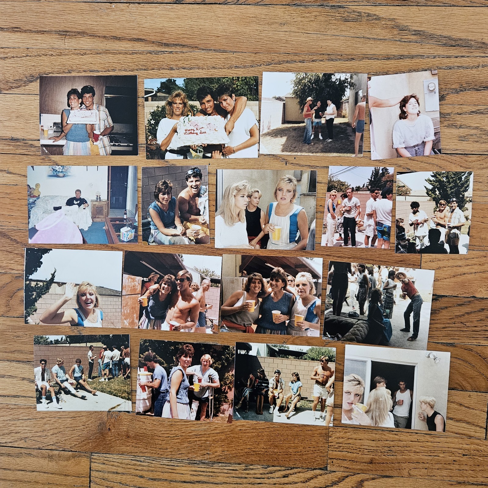 VINTAGE 1980\'S SET OF PHOTOS AMERICAN WOMAN\'S 21ST BIRTHDAY BACKYARD PARTY