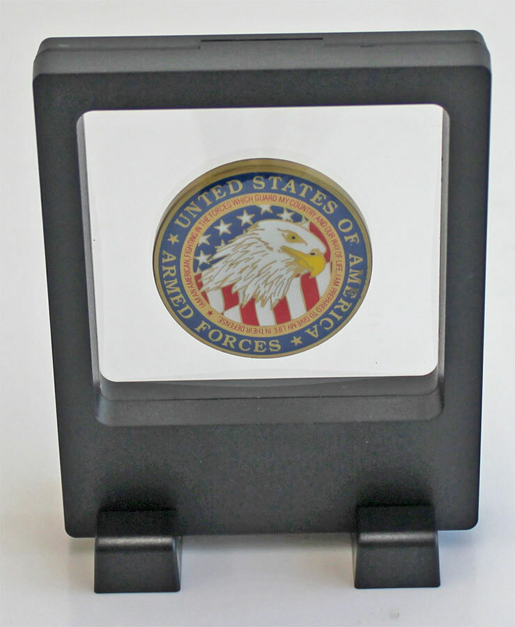 10PCS 3D Floating Coin Display Frame Stand Holder Case For Challenge Coins Medal