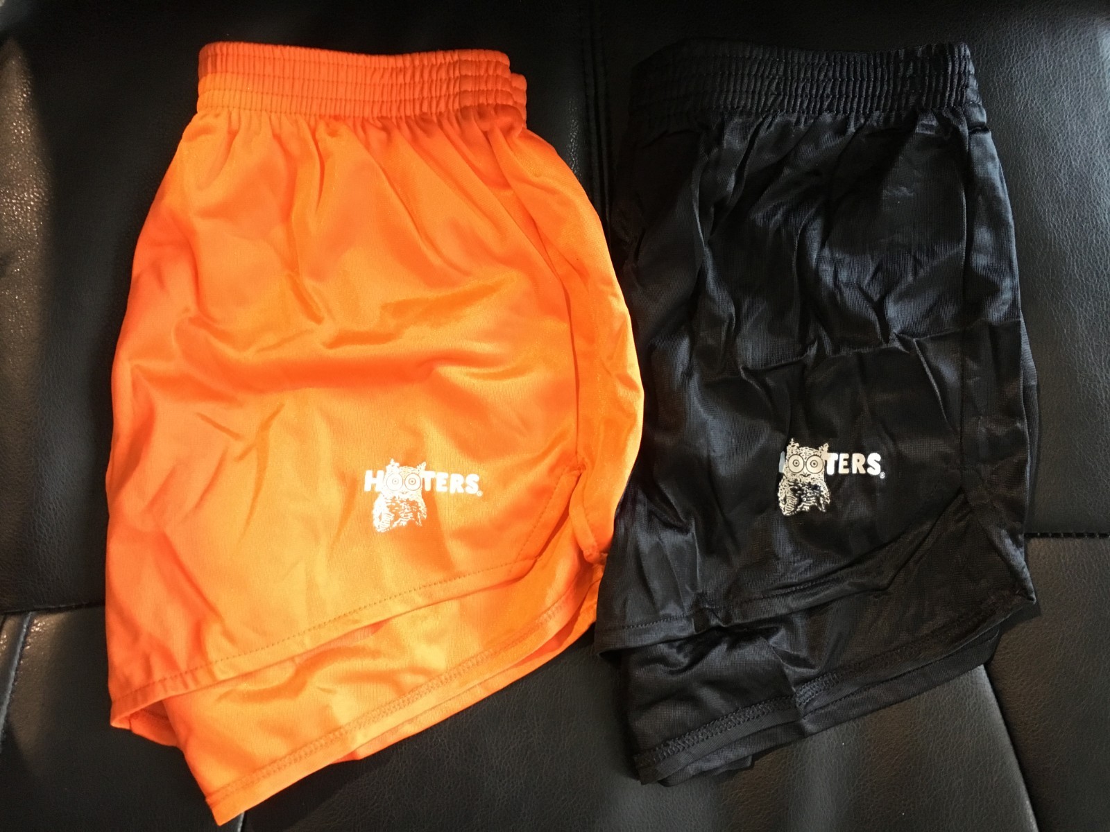 Dolfin New Hooters Owl Logo Original Authentic Uniform Nylon Shorts Black/Orange