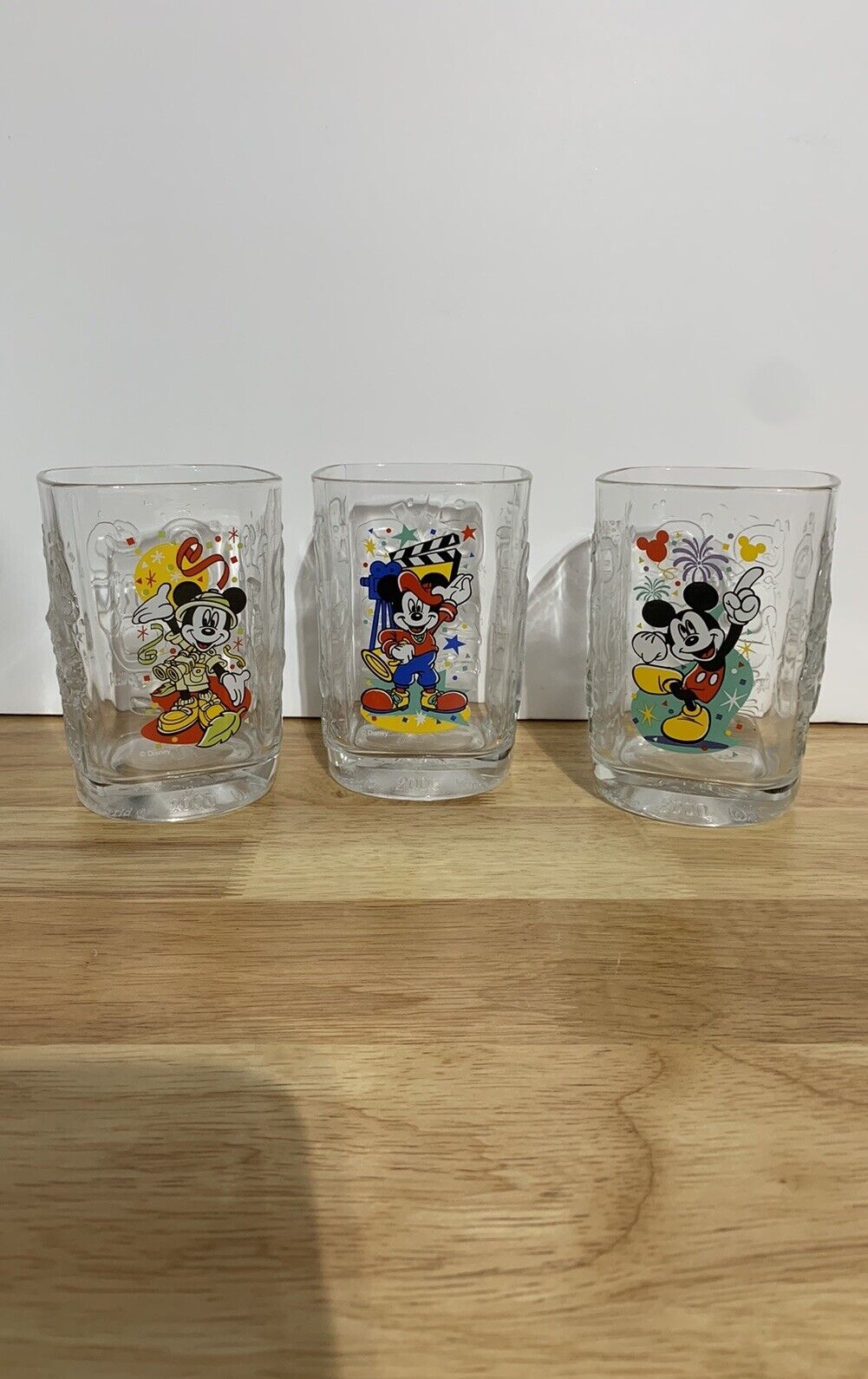 McDonalds Walt Disney World Year 2000 Celebration Glasses Set of 3 Mickey Mouse