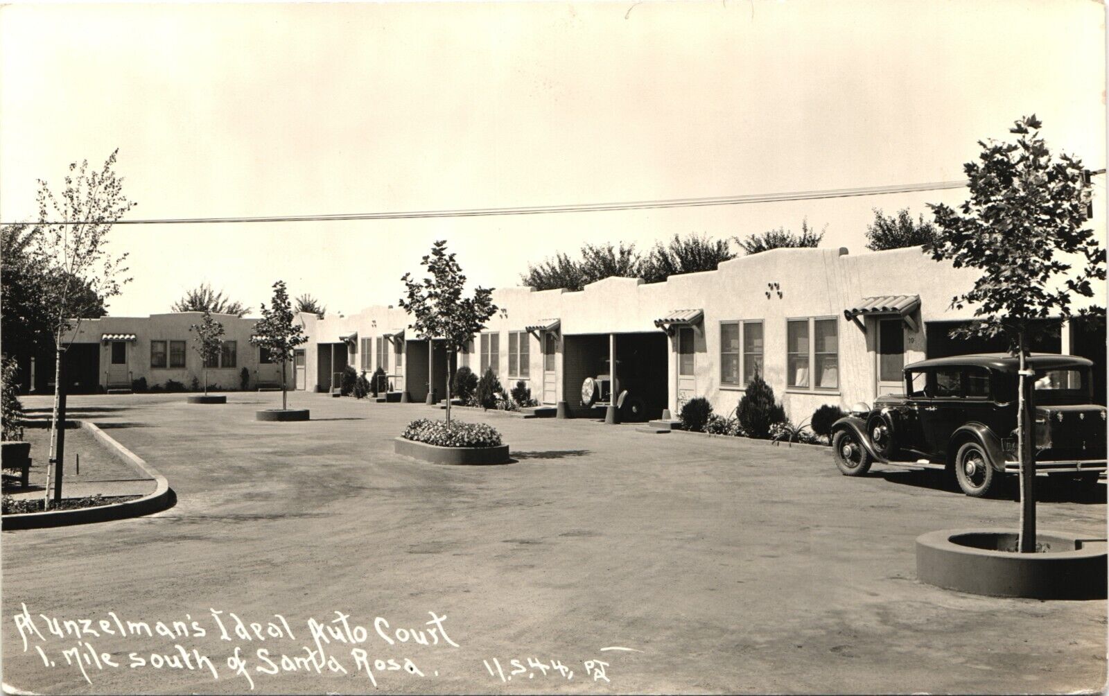 IDEAL AUTO COURT antique real photo postcard rppc SANTA ROSA CALIFORNIA CA motel