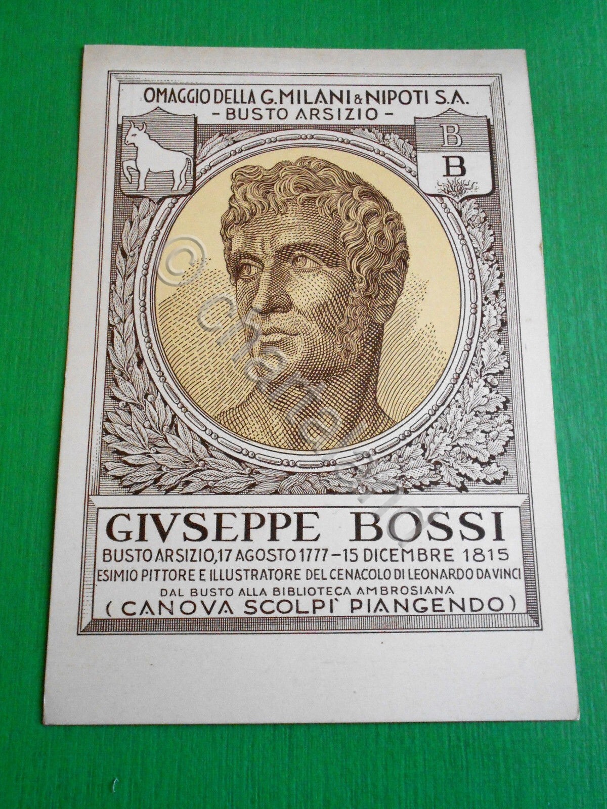 Postcard Busto Arsizio - Cotonificio G. Milani - painter Giuseppe Bossi 