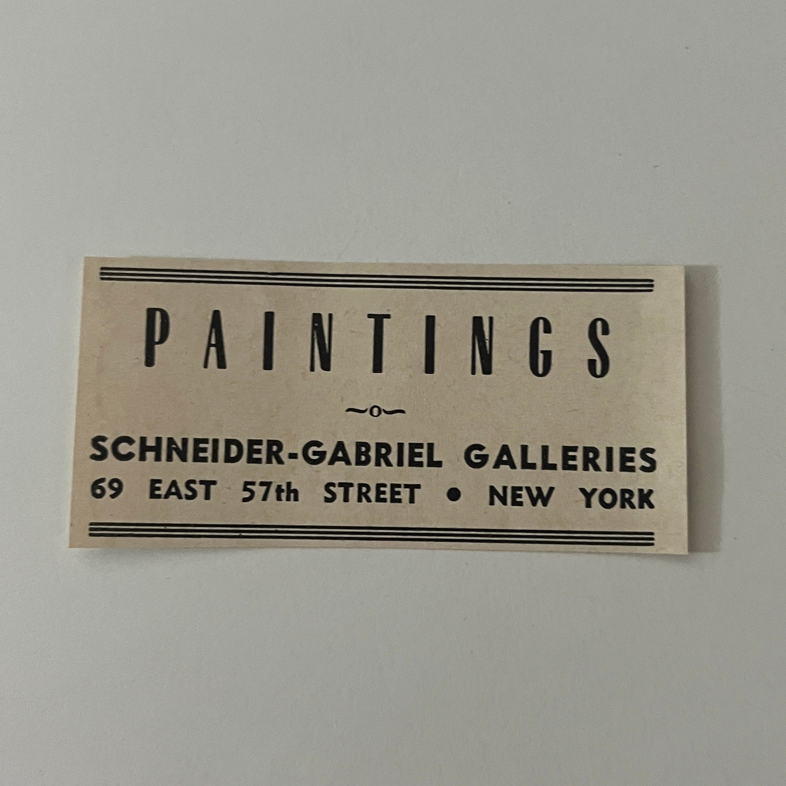 Paintings Schneider-Gabriel Galleries 69 East 57th St New York 1943 Ad SAJ5-S11