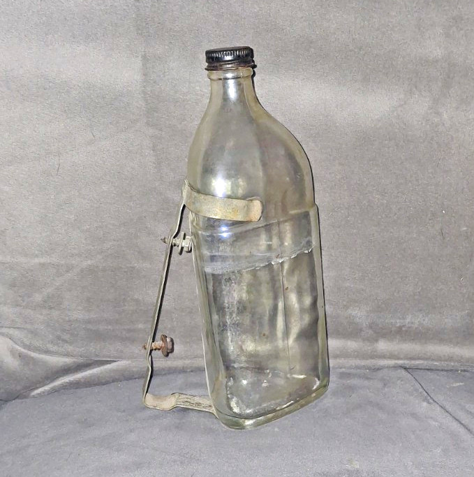 Vintage 1960s GM Glass Windshield Washer  Bottle Optikleen Reservoir Bracket