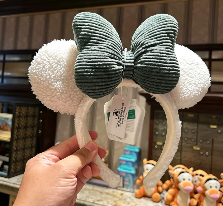 Disney Genuine Green Bow Minnie Mouse Ears Headband Shanghai Disneyland New