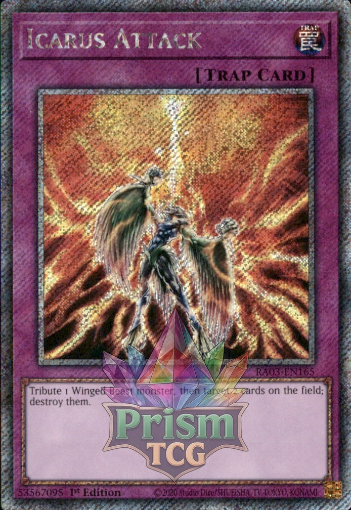 1st ed Icarus Attack Platinum SR RA03-EN165 Yugioh