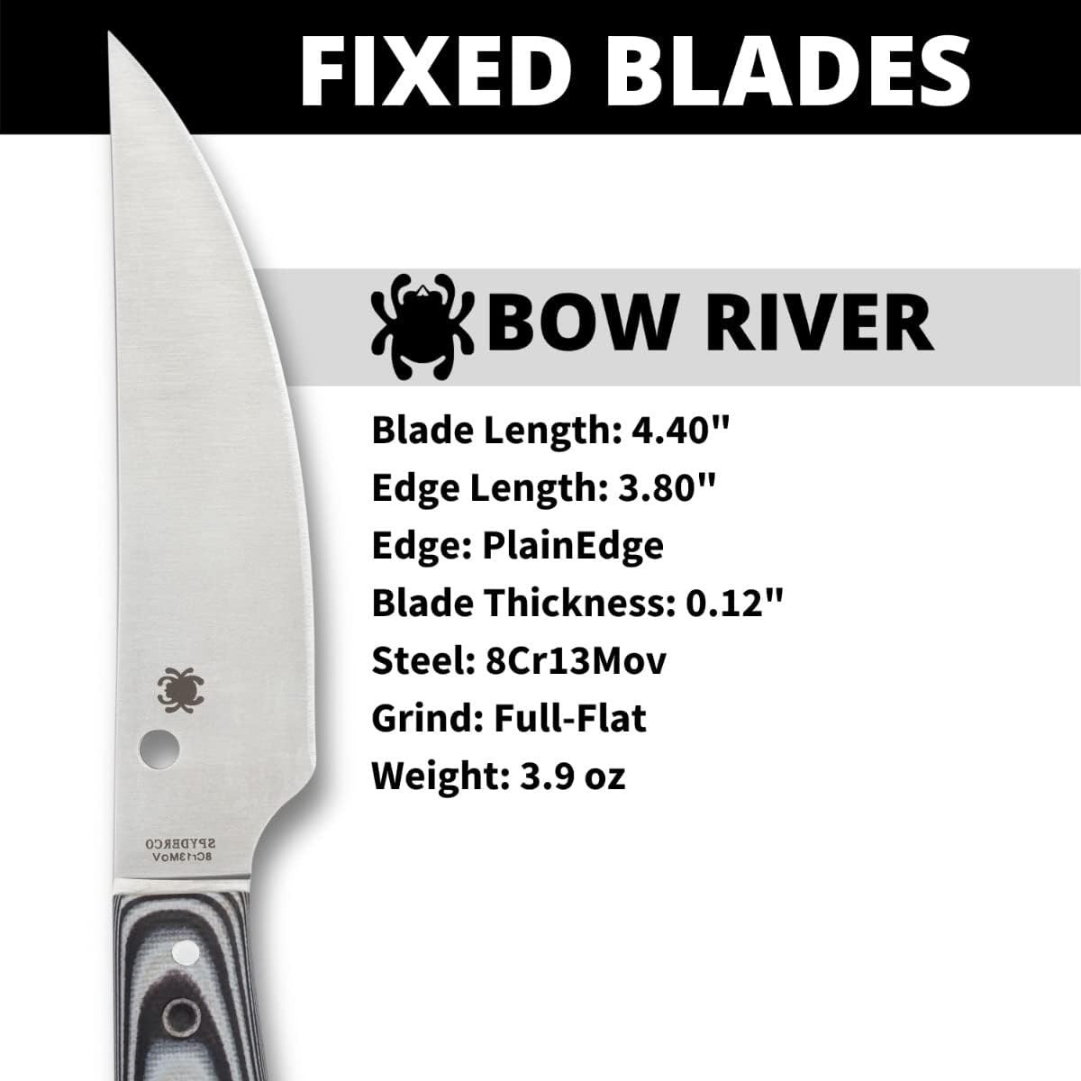 Spyderco FB46GP Bow River Camping Fixed Blade Knife 4.4
