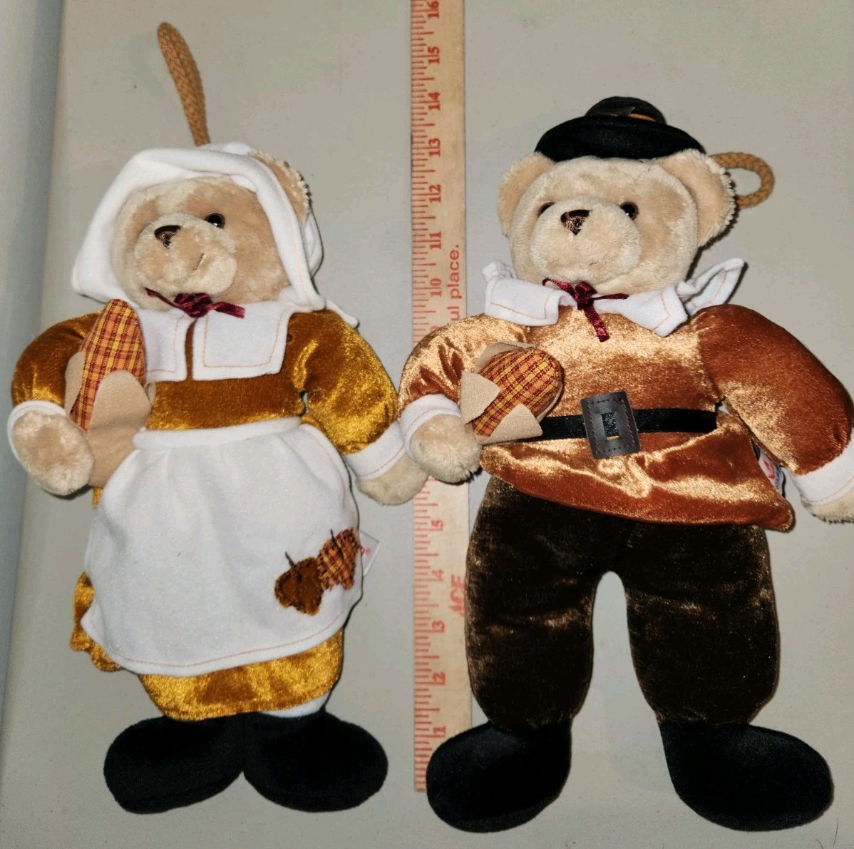 Aurora Pilgrim Teddy Bear Plush Boy Girl Thanksgiving Fall Harvest Seasonal Doll