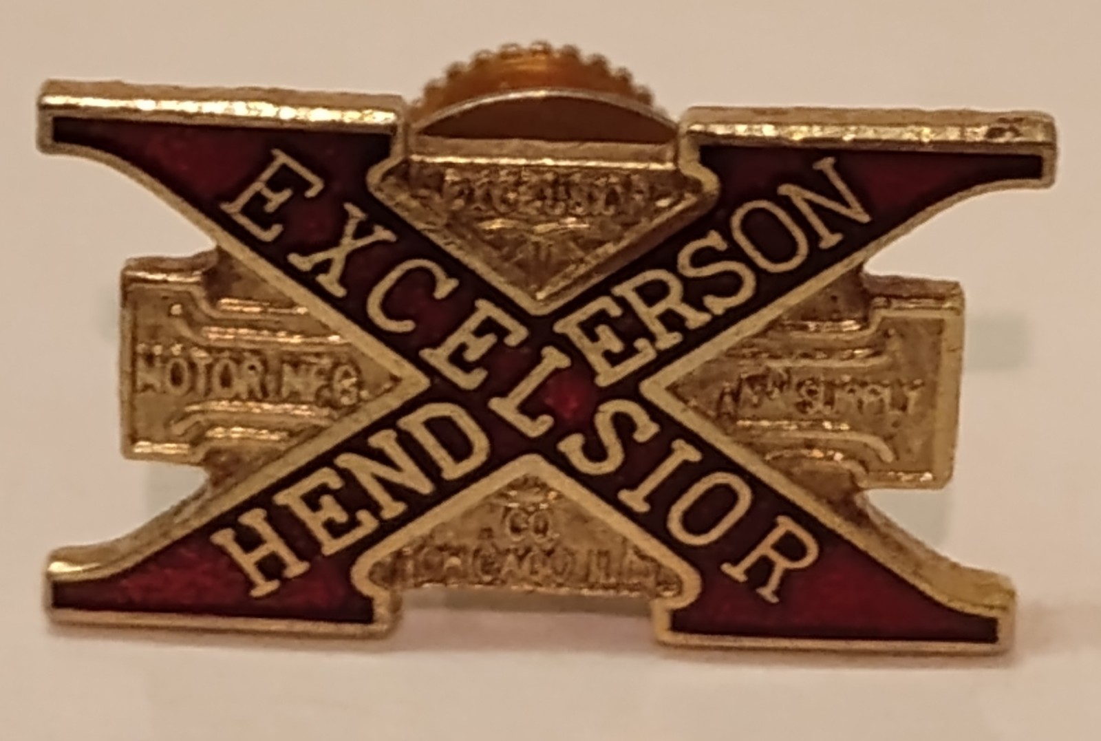 Vintage Excelsior Henderson Motorcycle Lapel Pin