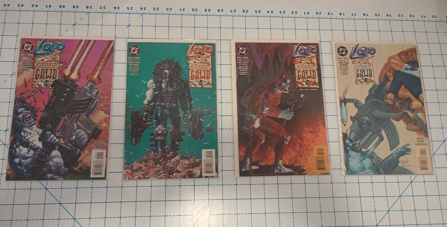 LOBO A CONTRACT ON GAWD 4 ISSUE COMPLETE SET 1-4 (1994) DC COMICS