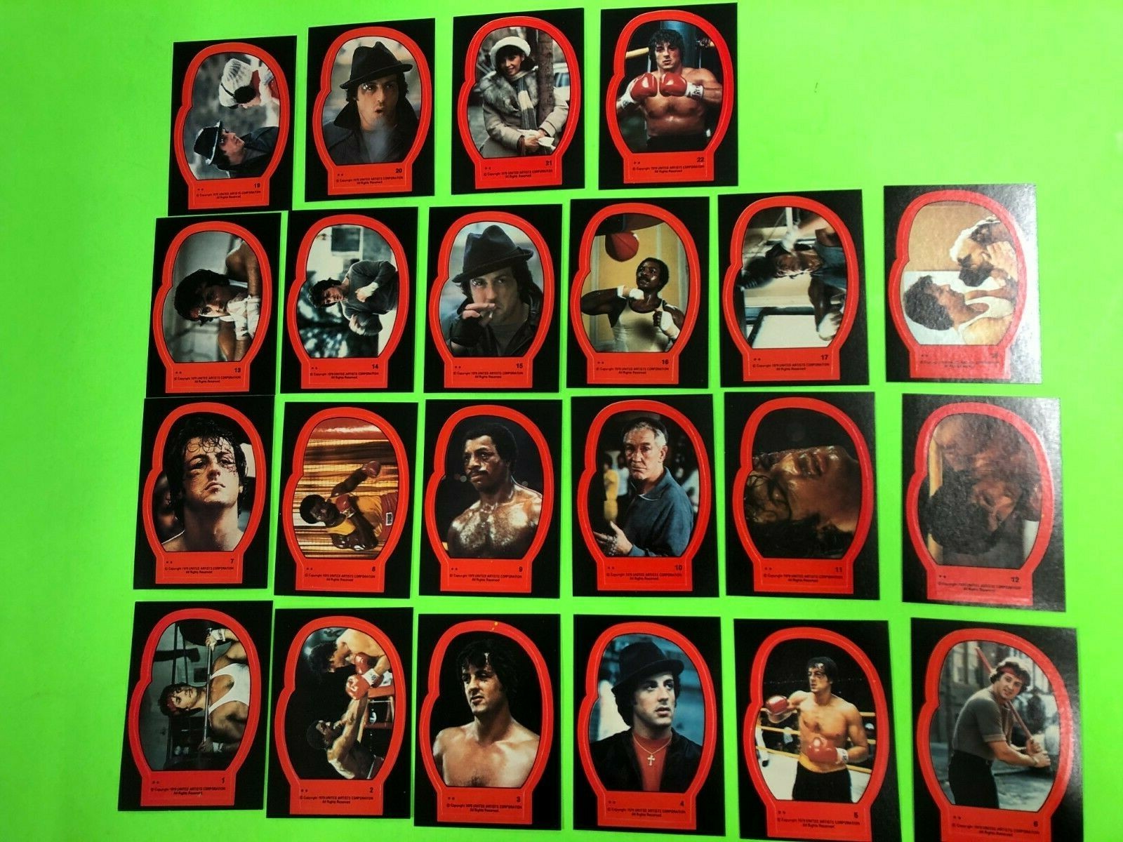 1979 TOPPS ROCKY II COMPLETE 22 STICKER SET CARL WEATHERS STALLONE ROOKIE