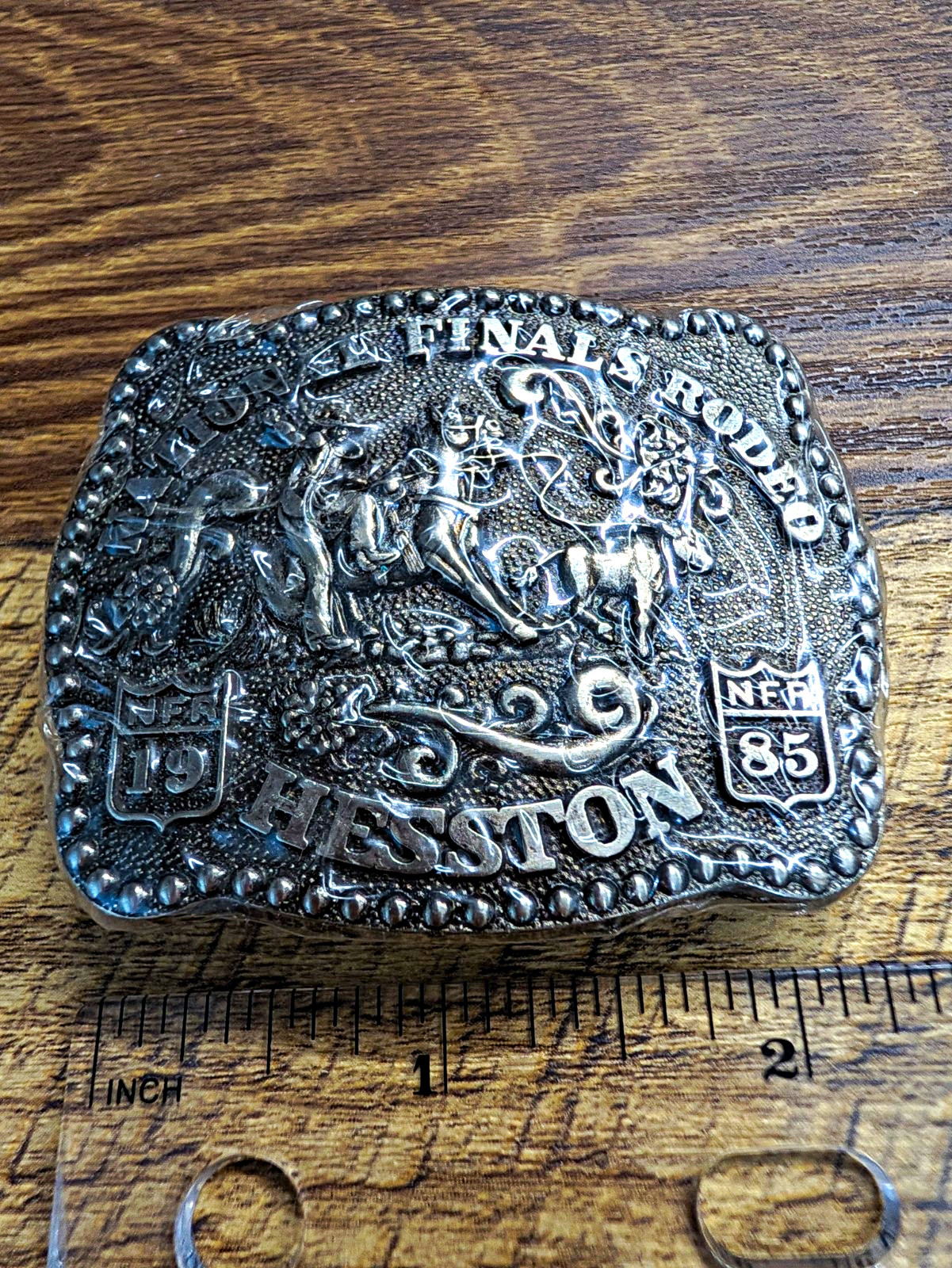New Hesston NFR Finals Rodeo Belt Buckle Western Americana 1985