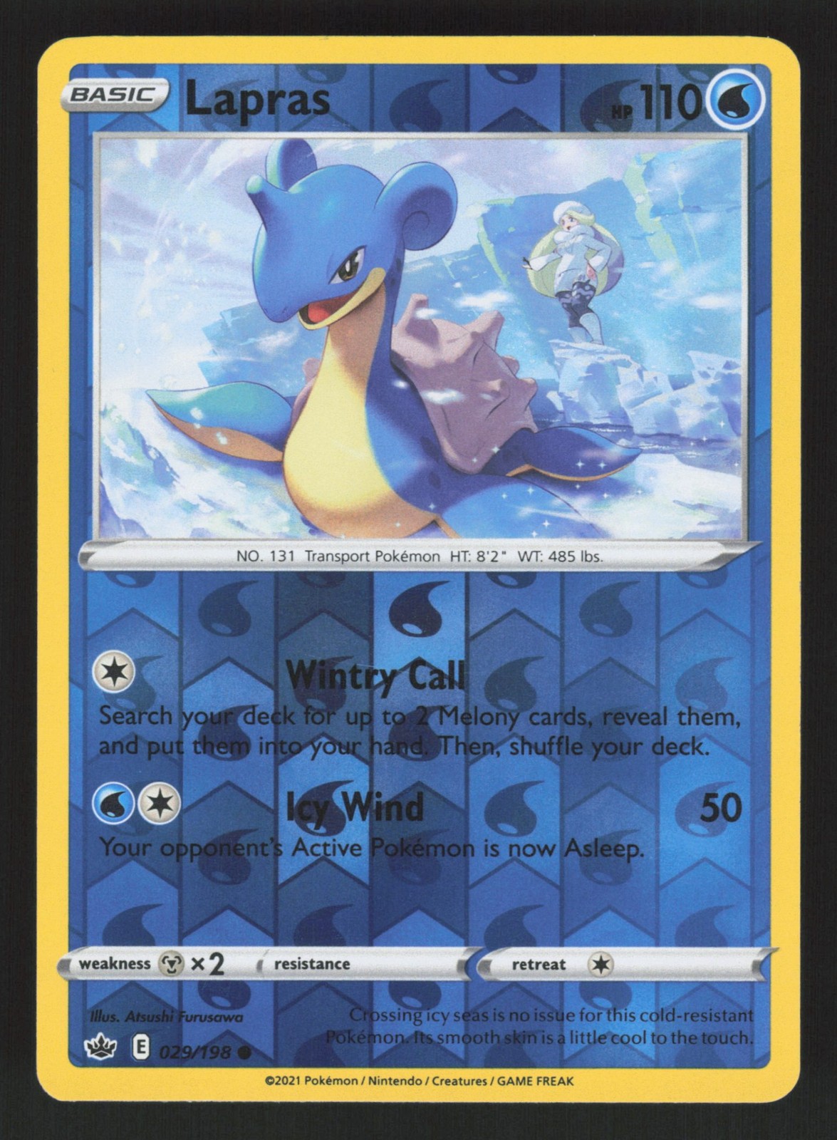 English LP Lapras 029/198 SWSH06 Reverse Holofoil Pokemon SWSH06: Chilling Reign