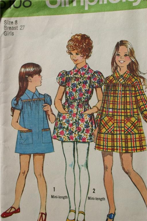 SIMPLICITY 5108 VINTAGE GIRLS SMOCK STYLE DRESS PATTERN SIZE 10