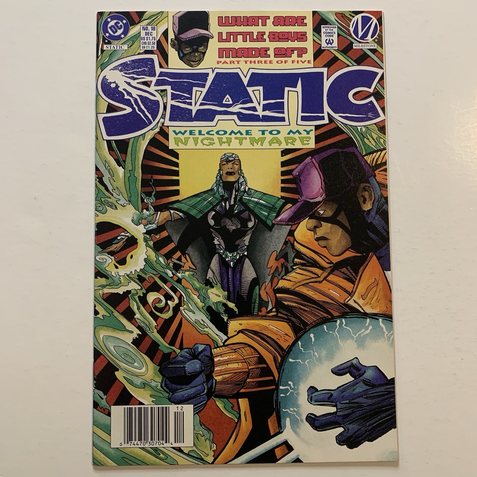 Static 18 Newsstand Variant VF/NM DC Comics 1994 Rare Welcome To My Nightmare