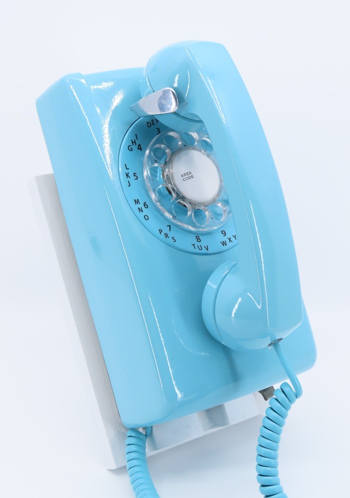 Aqua Blue Rotary 554 Wall Telephone - Full Restoration