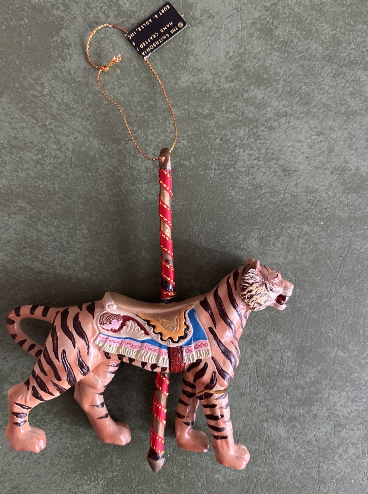 Vintage 1988 The Smithsonian Kurt Adler Bengal Tiger Carousel Christmas Ornament