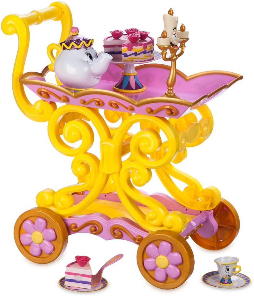 Official Beauty and the Beast Tea Cart Set – Includes Lumiere, Mrs. Potts, Chip,
