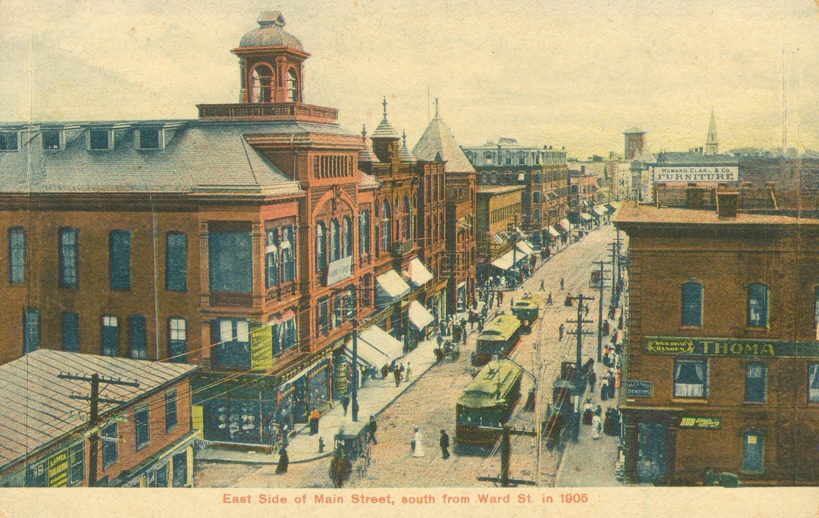 Brockton, Illinois Holmes Postcard Antique 1905 East Side of Main St.  N