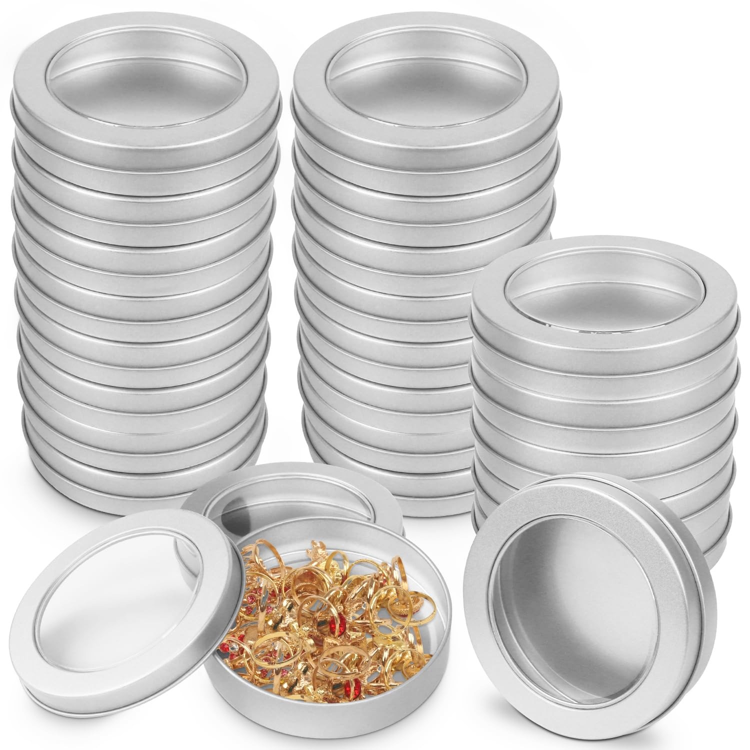 Metal Tin Cans, 24 Pcs 4 Oz Metal Tins With Lids Small Tins With Lids Tin Contai