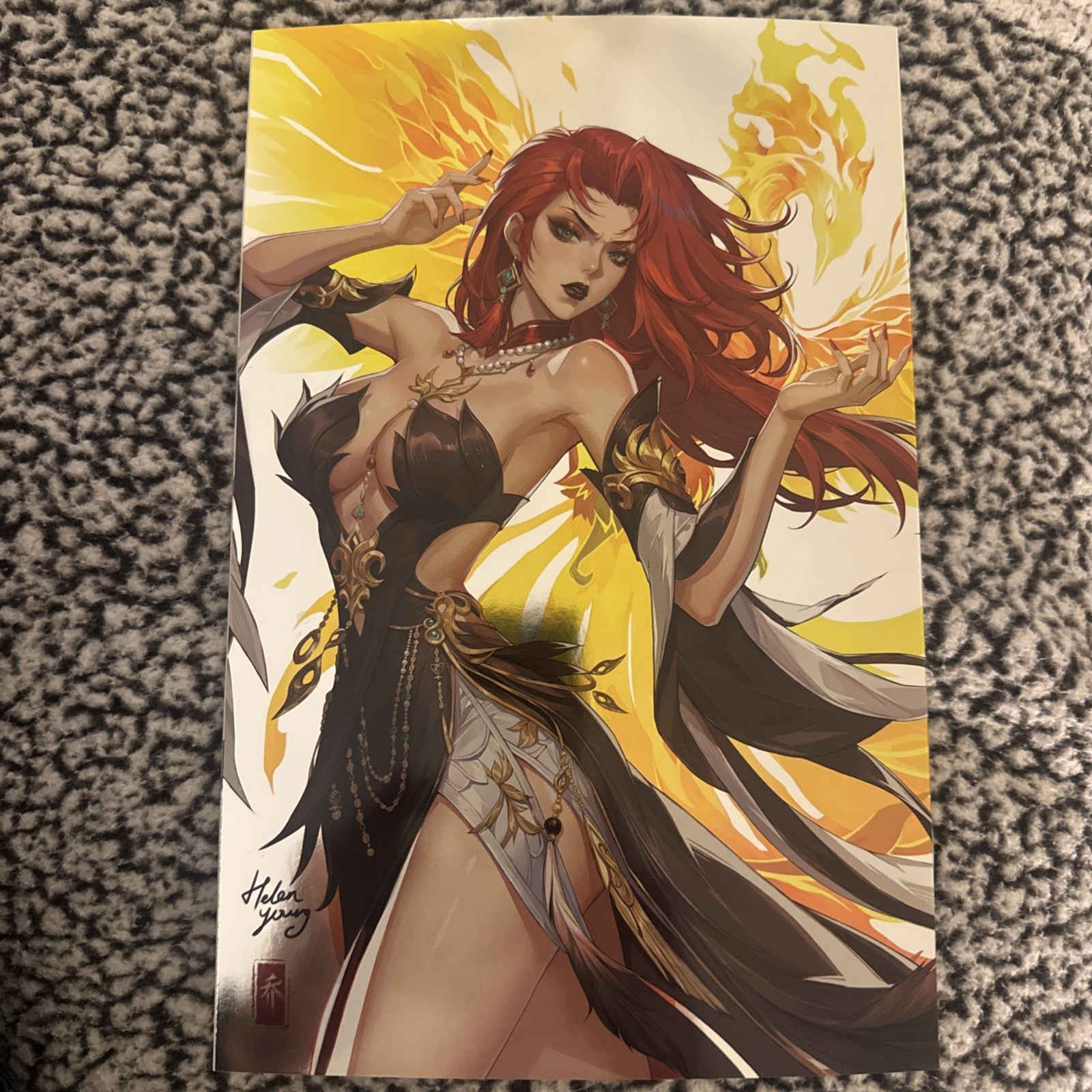 HELEN YOUNG Foil Dark Phoenix Wraparound Cover #11/100 W/COA HELEN YOUNG Foil Dark Phoenix Wraparound Cover #11/100 W/COA